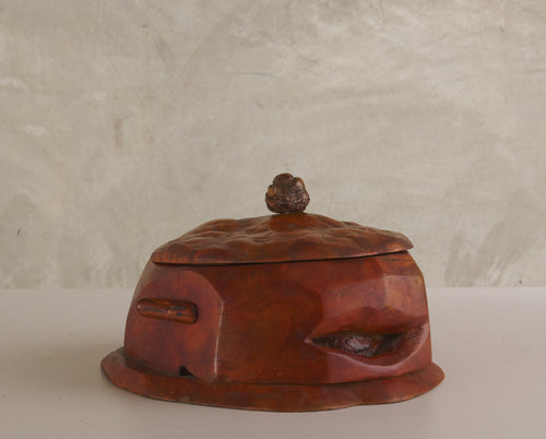 CARVED WOOD COVERED TUREEN